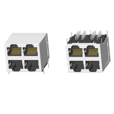 RJ45 2X2 無燈帶屏蔽帶彈（dàn）片十字（zì）腳
